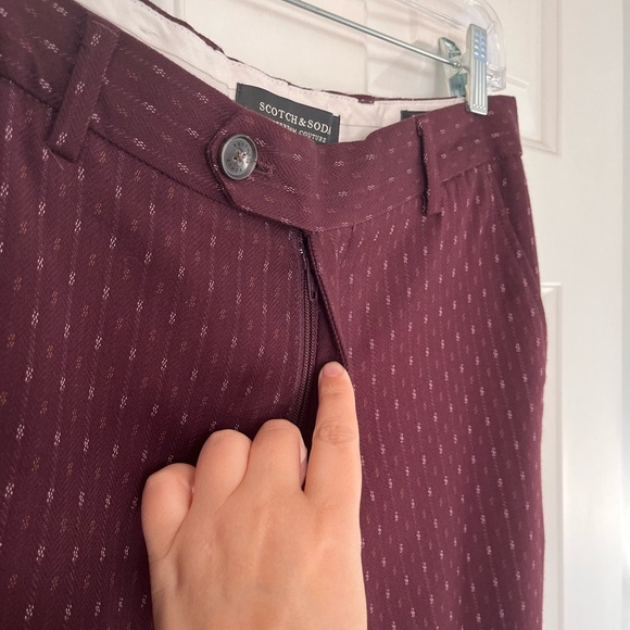Scotch & Soda Men's Burgundy Classic Chino Trouser 28/32 - Picture 8 of 14